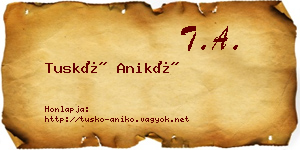 Tuskó Anikó névjegykártya